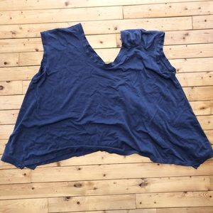 Karma Deep Blue Relaxed Short Sleeve Top